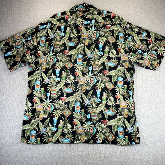Vintage Tropical Hawaiian Cocktails Beer Mens‎ XL beach summer button up shirt - Picture 4 of 7